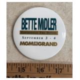 3" CONCERT COLLECTIBLE PINBACK-"BETTE MIDLER/MGM