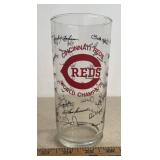 "CINCINNATI REDS" GLASS DRINK TUMBLER-CHECK OUT
