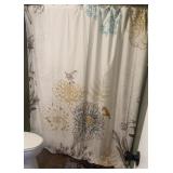 SHOWER CURTAIN & HOOKS ***NO ROD***