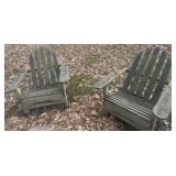 (2)WOODEN ADARONDACK CHAIRS-CHECK OUT THE PIC'S