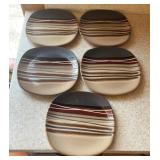 (5)STONEWARE SALAD/DESSERT PLATES