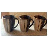 (3)STONEWARE COFFEE CUPS/MUGS