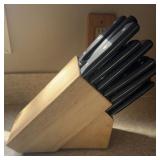 KNIVES W/WOODEN BLOCK-CHECK OUT THE PIC'S