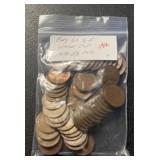 (BAG OF 50) 1940-58-P&D LINCOLN WHEAT BACK CENTS