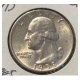 1953-D/D WASHINGTON QUARTER ***ERROR-DOUBLE M/M***