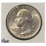 1951-D/D WASHINGTON QUARTER (90% SILVER) ***ASW