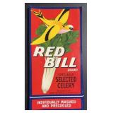 (21 COUNT)VINTAGE CRATE LABEL-'RED BILL'