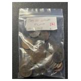(BAG OF 50) 'REJECT' 1913-1958 LINCOLN WHEAT BACK