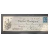 VINTAGE 'CANCELLED' BANK CHECK W/STAMP-DATED 1878