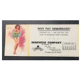 VINTAGE INK BLOTTER-'MINEWELD COMPANY'