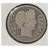 1899 BARBER QUARTER (90% SILVER) (G-6) ***ASW