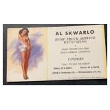 VINTAGE INK BLOTTER-'AL SKWARLO'