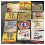 (12)  'DIFFERENT' VINTAGE 'BEER' BOTTLE LABELS-
