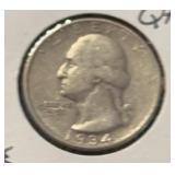 1934-D WASHINGTON QUARTER (90% SILVER) (FINE)