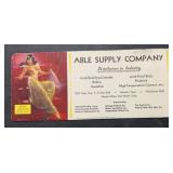 VINTAGE INK BLOTTER-'ABLE SUPPLY COMPANY'