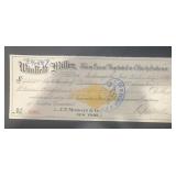 VINTAGE 'CANCELLED' BANK CHECK-DATED 1899