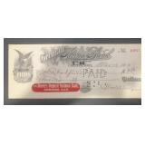 VINTAGE 'CANCELLED' BANK CHECK-DATED 1906