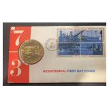1973 'BI-CENTENNIAL' MEDAL ***1st DAY COVER***