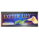 (5 COUNT) VINTAGE CRATE LABEL-'EXETER LILY'