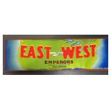 (5 COUNT) VINTAGE CRATE LABEL-'EAST WEST'