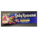 (100+ COUNT) VINTAGE CRATE LABEL-'LADY ROWENA'