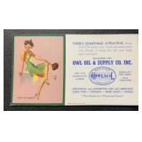 VINTAGE INK BLOTTER-'OWL OIL & SUPPLY CO. INC.'