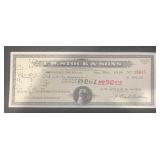 VINTAGE 'CANCELLED' BANK CHECK-DATED 1956