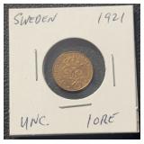 1921 SEWDEN (1-ORE) COIN