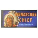 (5 COUNT) VINTAGE CRATE LABEL-WENARCHEE CHIEF
