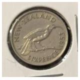 1953 NEW ZEALAND (6-PENCE) COIN