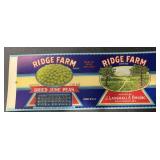 (5 COUNT)VINTAGE CAN LABEL-RIDGE FARM