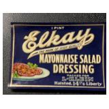 (5 COUNT)VINATGE JAR LABEL-ELKAY MAYONAISE/
