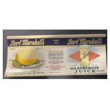 (5 COUNT)VINTAGE CAN LABEL-BERT MARSHALL'S