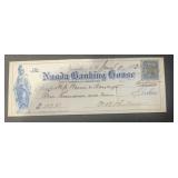 VINTAGE CANCELLED BANK CHECK-DATED '1872' W/STAMP/