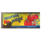(5 COUNT) VINTAGE CRATE LABEL-'MORNIN  JUDGE'