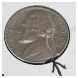 1961 JEFFERSON NICKEL ***CLIPPED AT45'30AM***