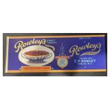 (5 COUNT)VINTAGE CAN LABEL-ROWLEY'S/EMBOSSED