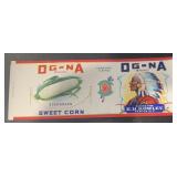 (5 COUNT)VINTAGE CAN LABEL-OG~NA/EMBOSSED