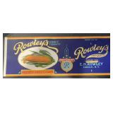 (6 COUNT)VINTAGE CAN LABEL-ROWLEY'S/EMBOSSED