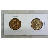 (2)PRESIDENTIAL DOLLAR COINS-ASSORTED/CHECK OUT