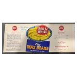 (5 COUNT)VINTAGE CAN LABEL-RED & WHITE