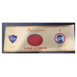 (5 COUNT)VINTAGE CAN LABEL-BURNHAM/EMBOSSED