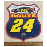 "JEFF GORDON #24" DECOR SIGN-PLASTIC