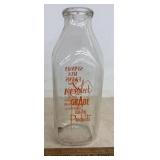 GLASS DAIRY BOTTLE-"NOT PERFECT"