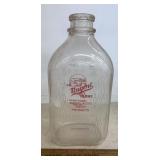 VINTAGE GLASS "NUGENT FARMS" DAIRY BOTTLE