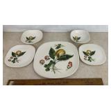 "PEACH & CLOVER" DESIGN DISHWARE ITEMS-(1+2+2)