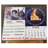 (2)COCA-COLA CALENDARS-CHEKC OUT THE PIC