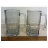(2)GLASS DRINK MUGS