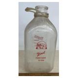 VINTAGE GLASS "NUGENT FARMS" DAIRY BOTTLE