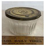 "ATLAS" GLASS JELLY JAR W/LID